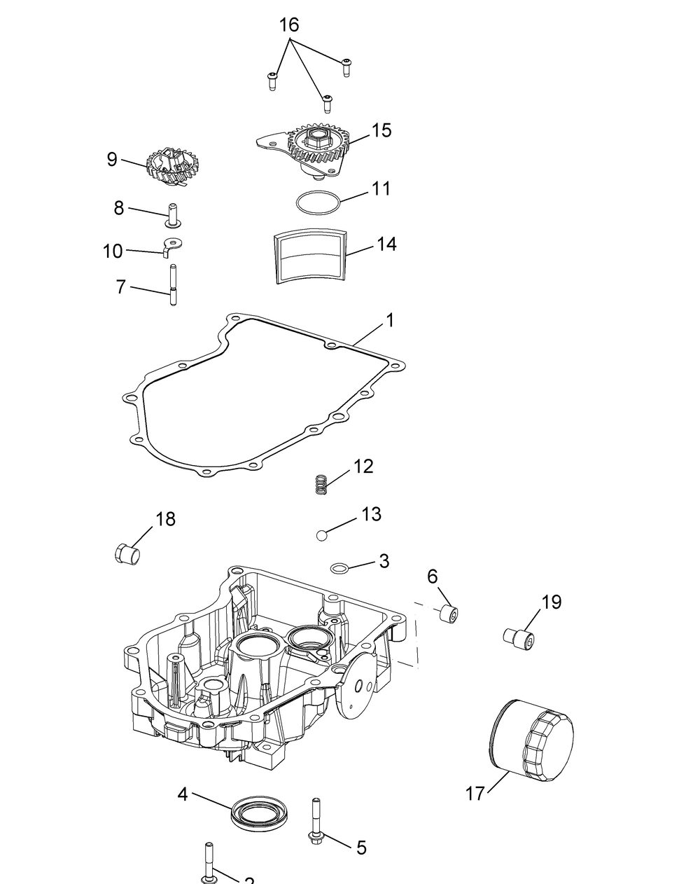 Kohler Cv732-3015 Oil Pan And Lubrication Diagram and Parts List for Z-FORCESZ60 (53FJD-53FJD050)(2015) Cub Cadet Lawn Tractor